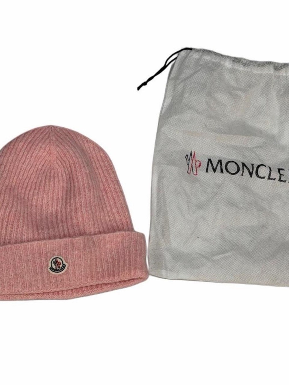 Moncler Pink Wool Beanie Logo Y2K Streetwear Ski Chic Winter Designer Luxury Hat